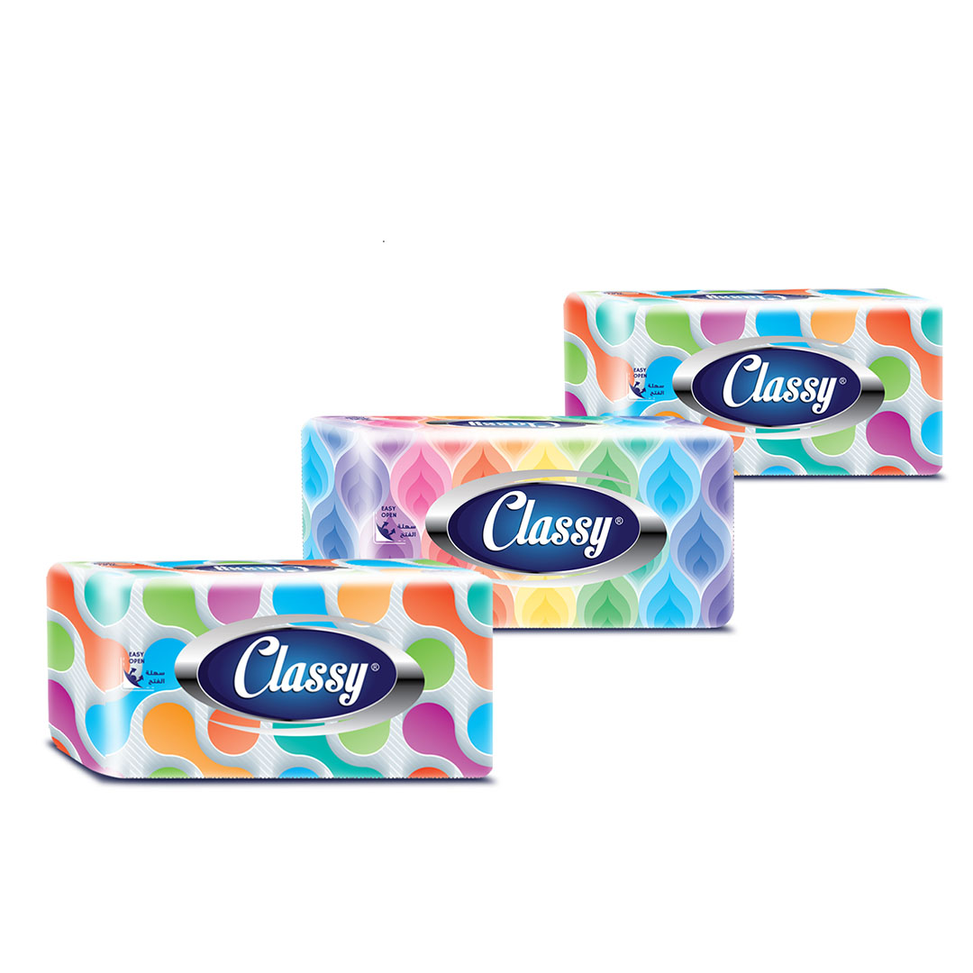 كلاسي مناديل سحب - 330 منديل - 3 قطع