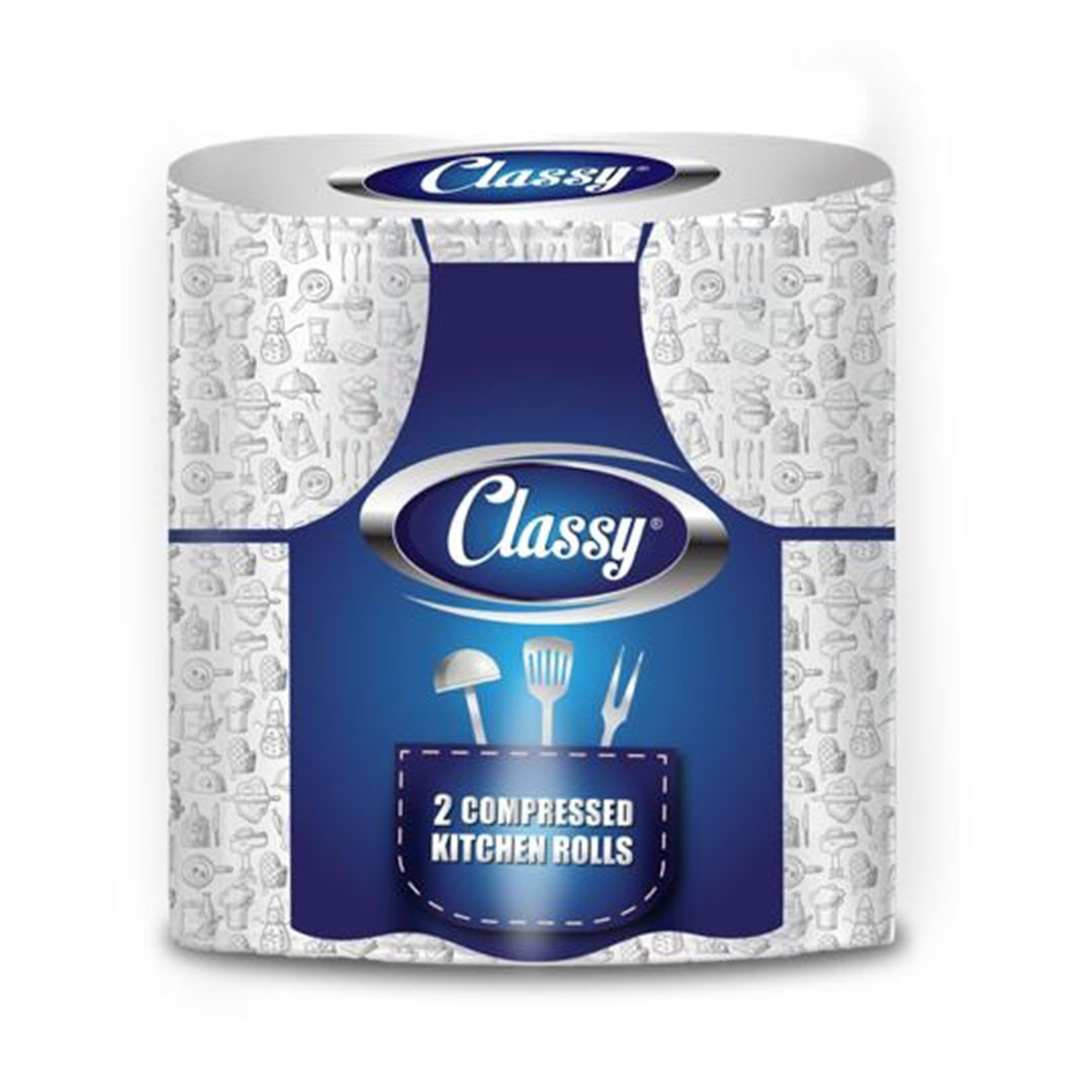 كلاسي مناديل تواليت مضغوط - 3 طبقات - 2 بكرة