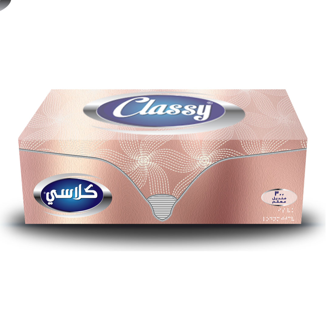 كلاسي مناديل علب كشمير - 300 منديل