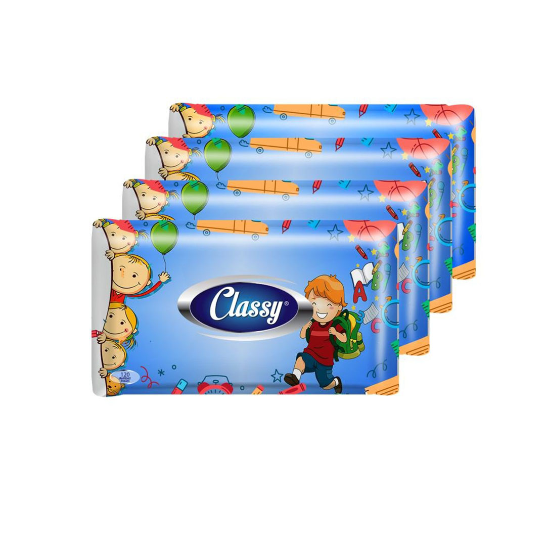 كلاسي مناديل جلو باك - 120 منديل - 4 قطع