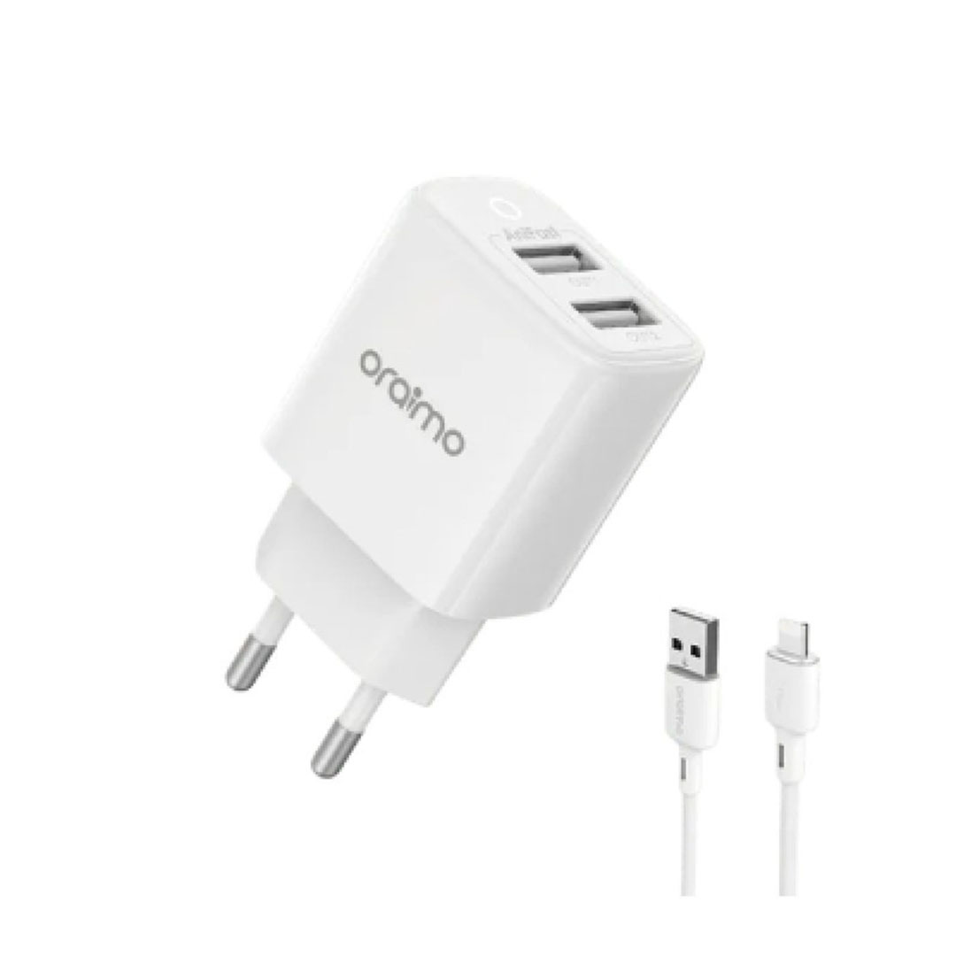 طقم شاحن ادبتر مع كابل لايتنينج اورايمو OCW-E67D+L53 - أبيض