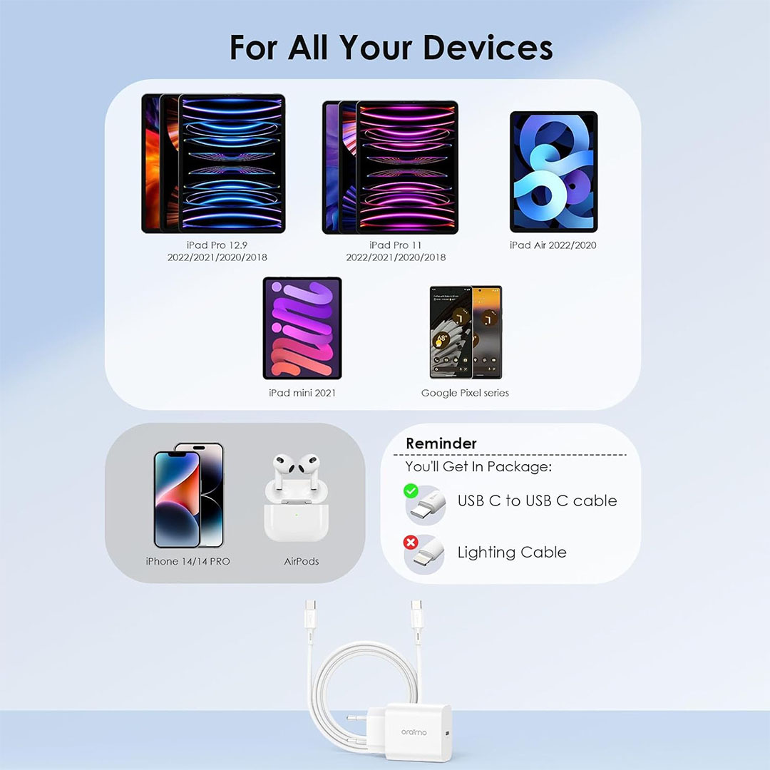 طقم شاحن اورايمو EU OCW-E106S+CC54 - أبيض