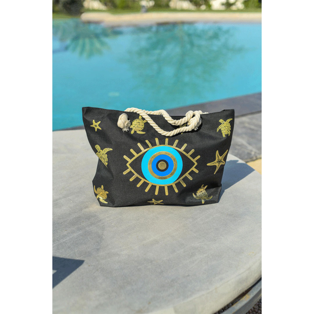 شنطة بحر متعددة الألوان - أسود B-5