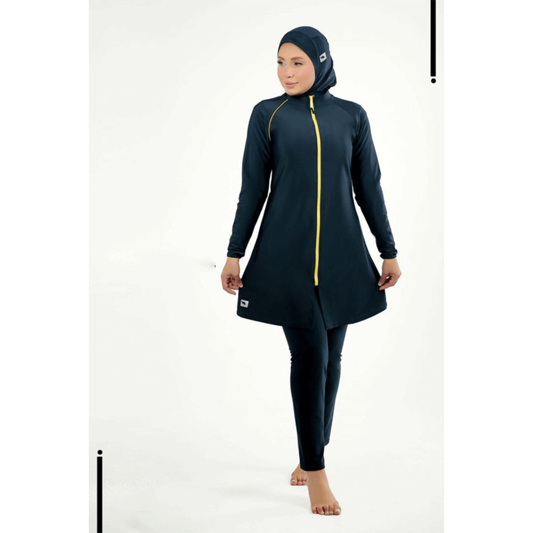 مايوه بوركيني حريمي - أصفر/كحلي Z111