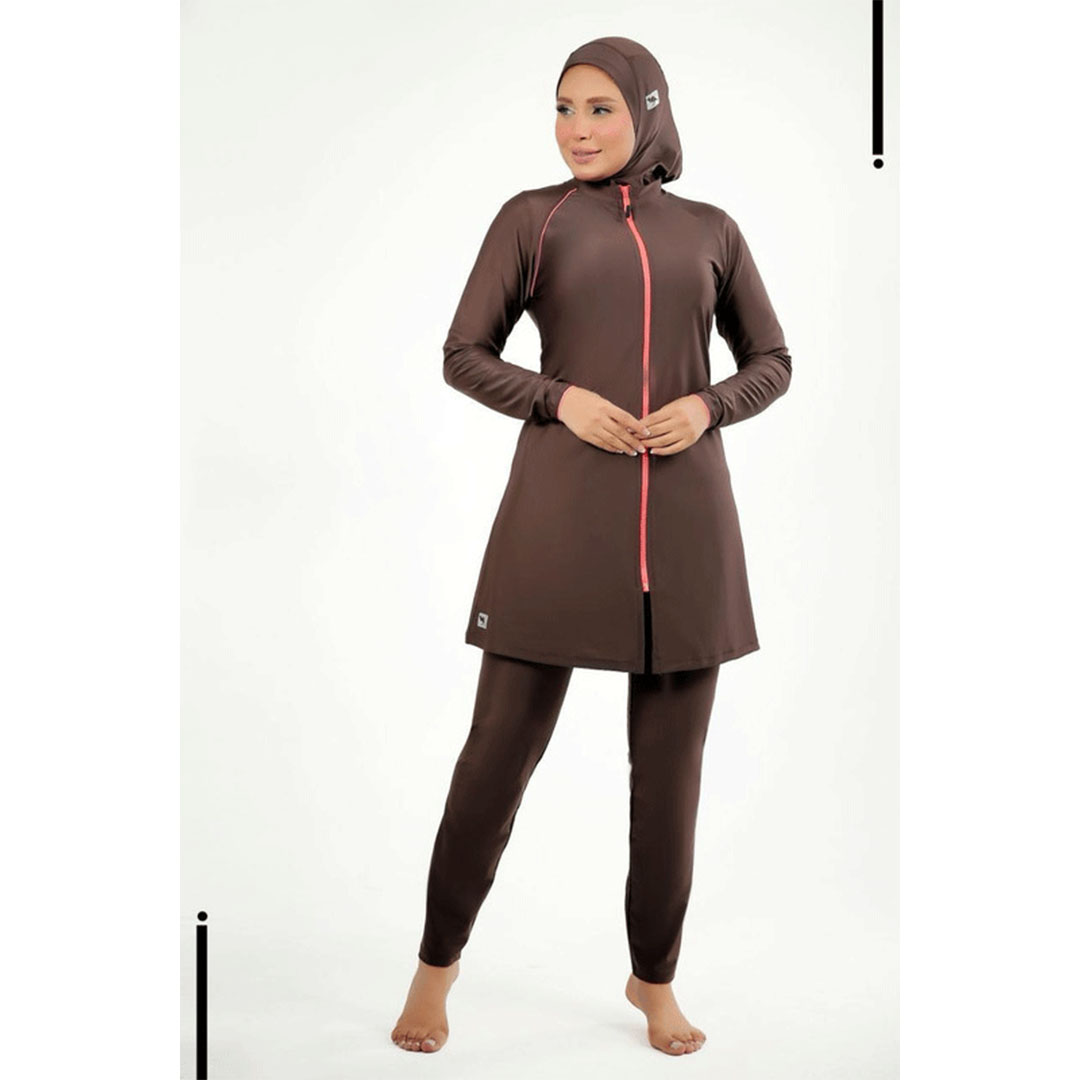 مايوه بوركيني حريمي - بني Z112