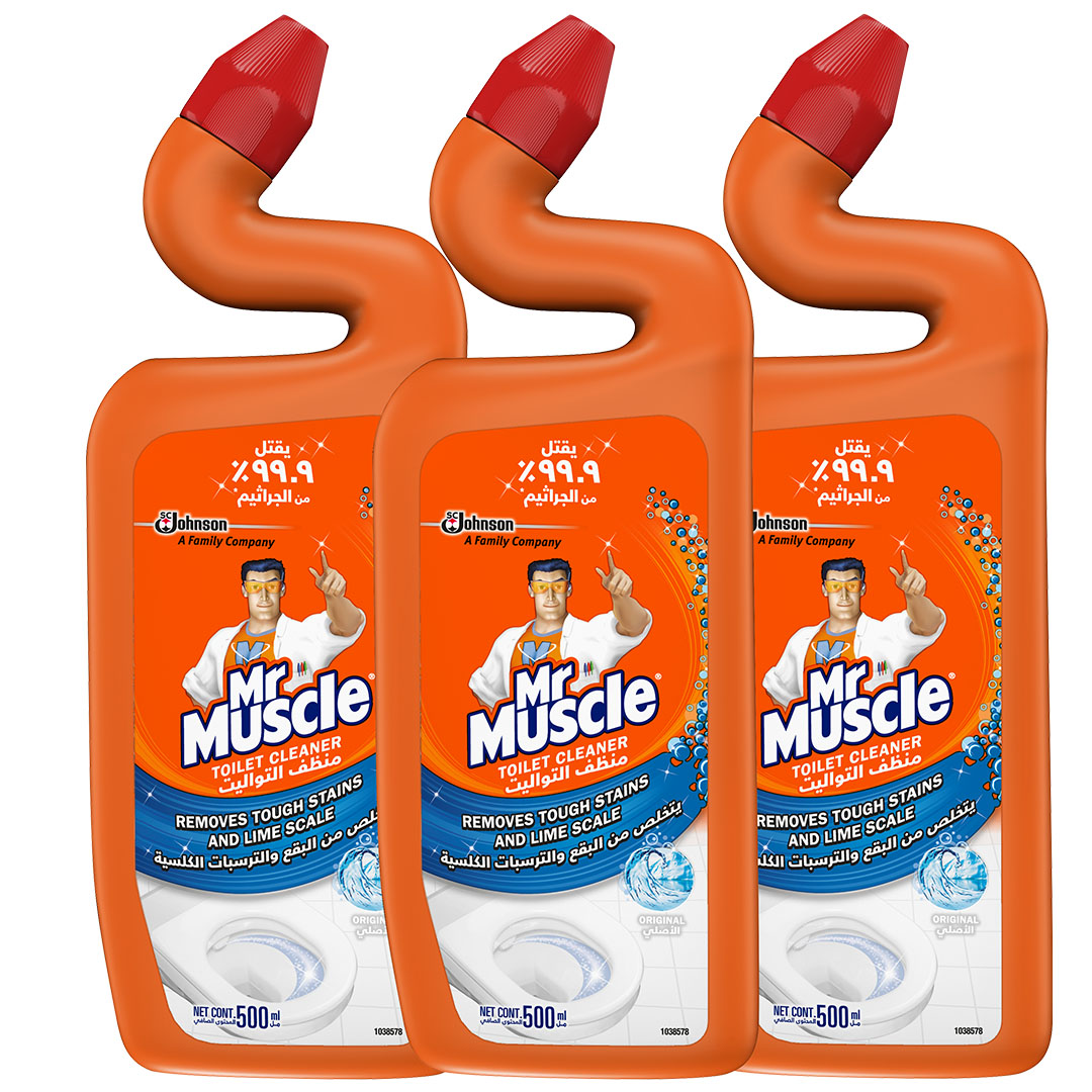 مستر ماسل منظف تواليت السائل الثلاثي - 2+1 قطعة - 500 مل