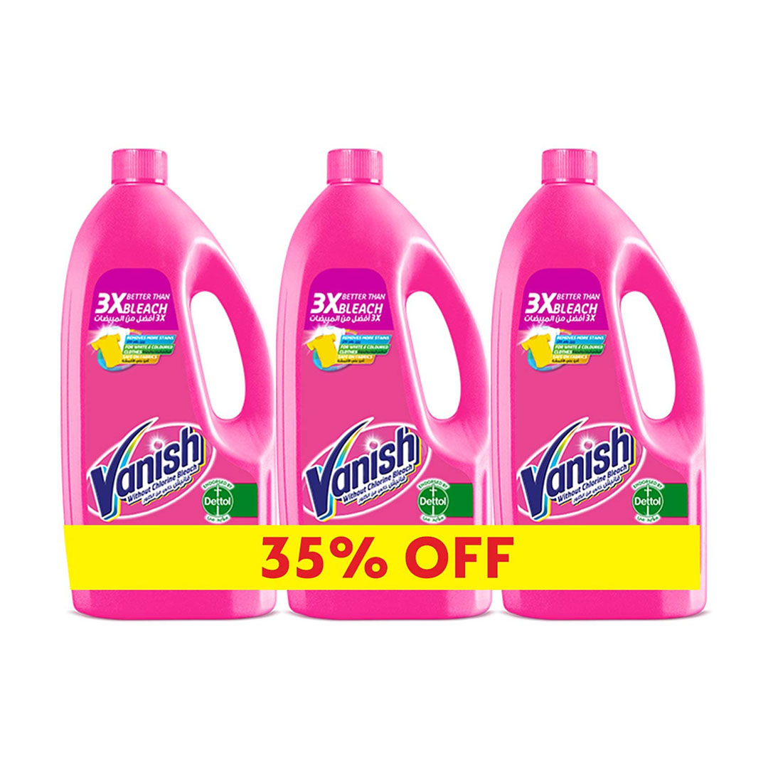 فانيش مزيل بقع الملابس سائل - وردي - 900 مللي - 3 قطعة