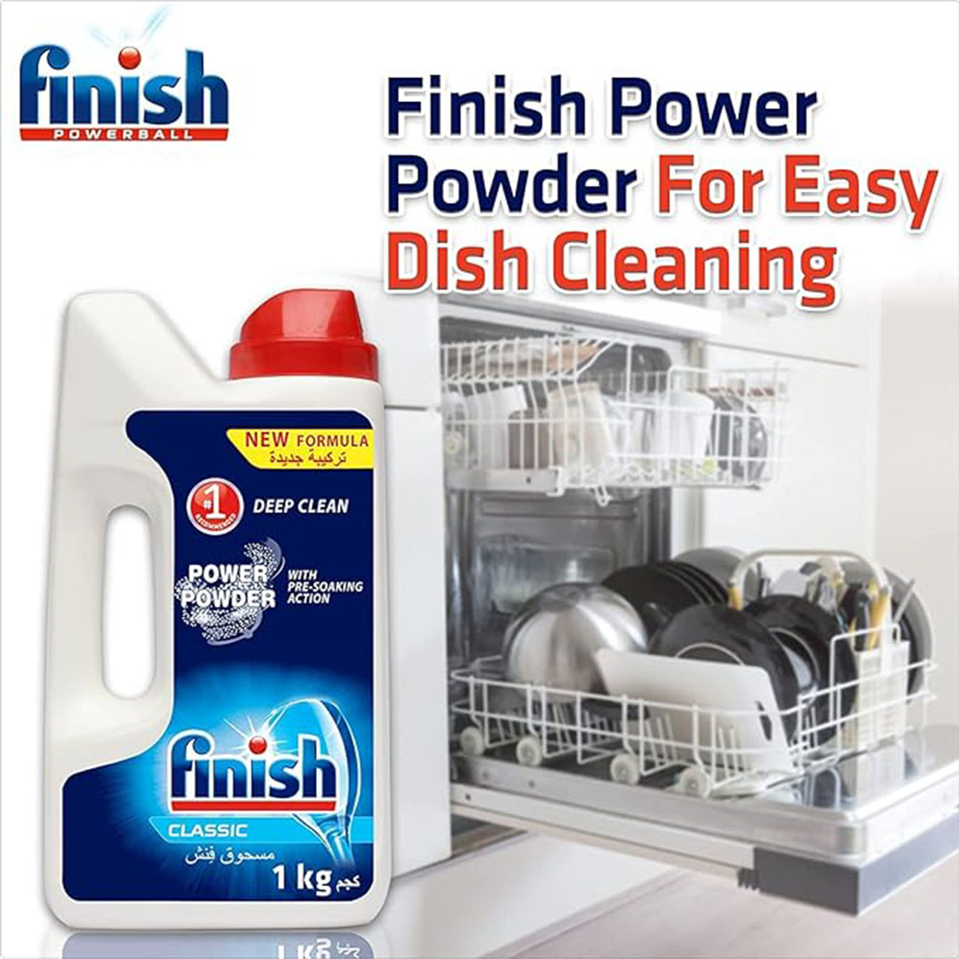 فينيش مسحوق غسيل لغسالات الاطباق - عادي - 1 كجم - 2+1 قطعة