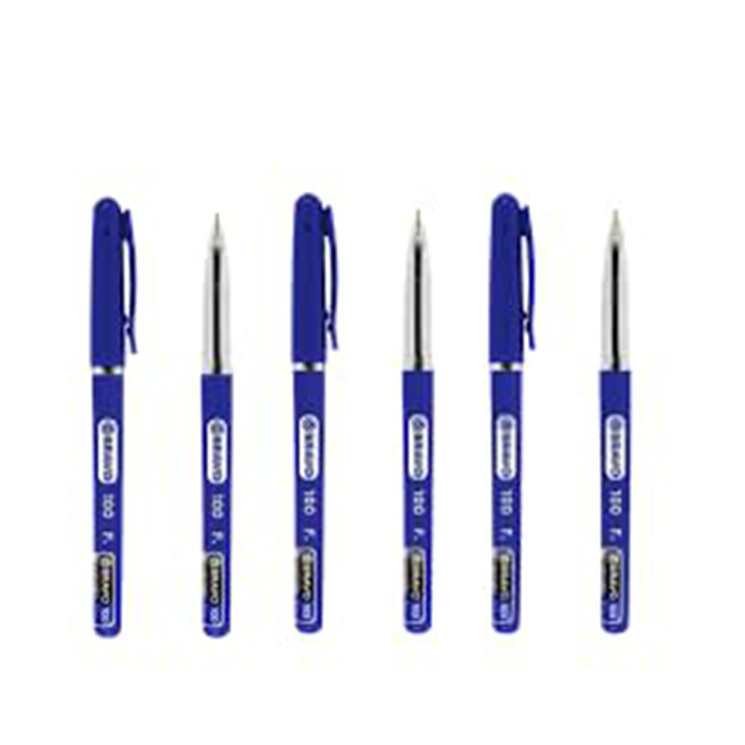 علبة أقلام جاف برافو أزرق بسن رفيع 0.7 مم - 25 قلم