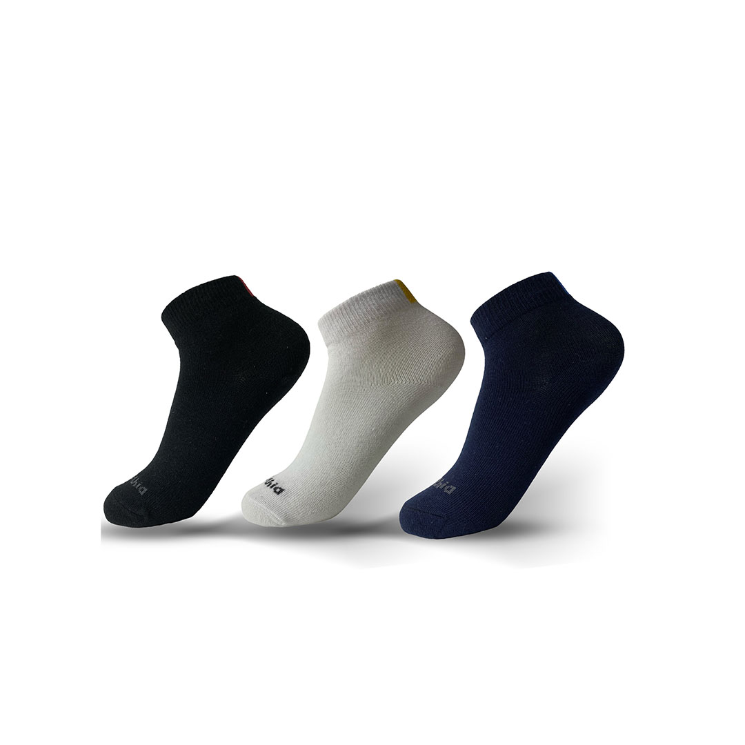 شراب اطفالي أولادي سوكيت من كلوزينا - 3 قطع  - كحلي/ ابيض/ اسود