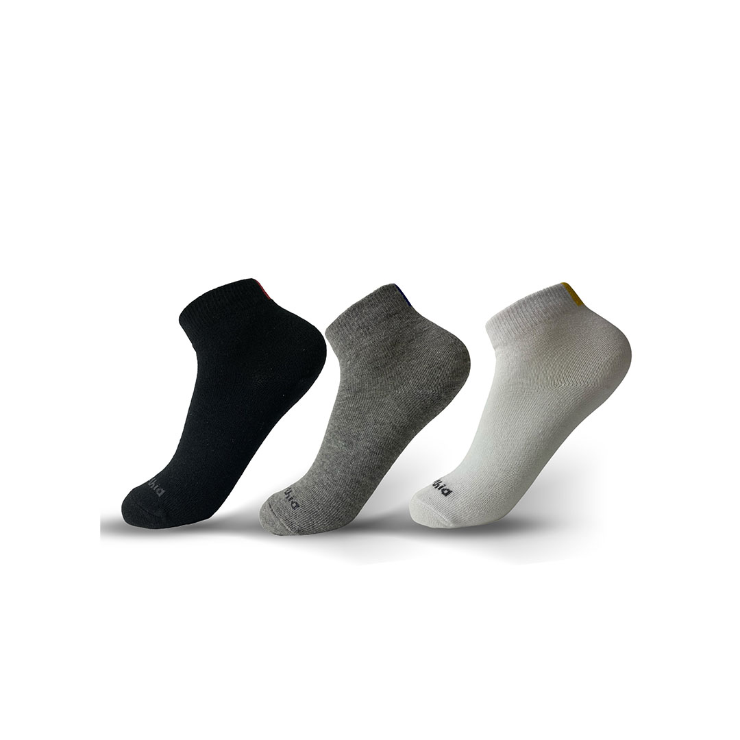 شراب اطفالي أولادي سوكيت من كلوزينا - 3 قطع - ابيض/رمادي/اسود