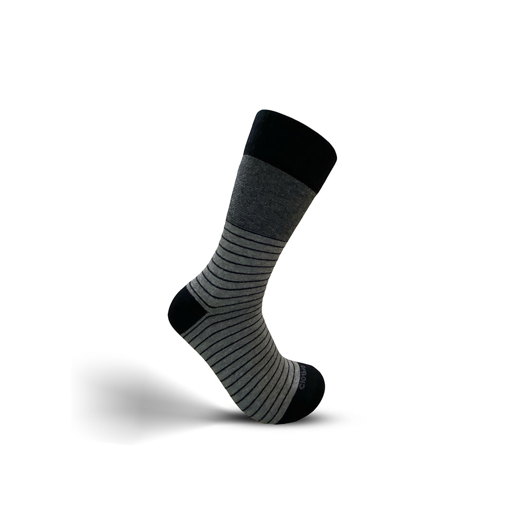 شراب رجالي كلاسيك طويل -  مخطط رمادي