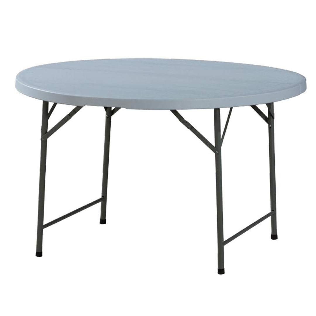 طاولة دائرية قابلة للطي - 120 سم - رمادي