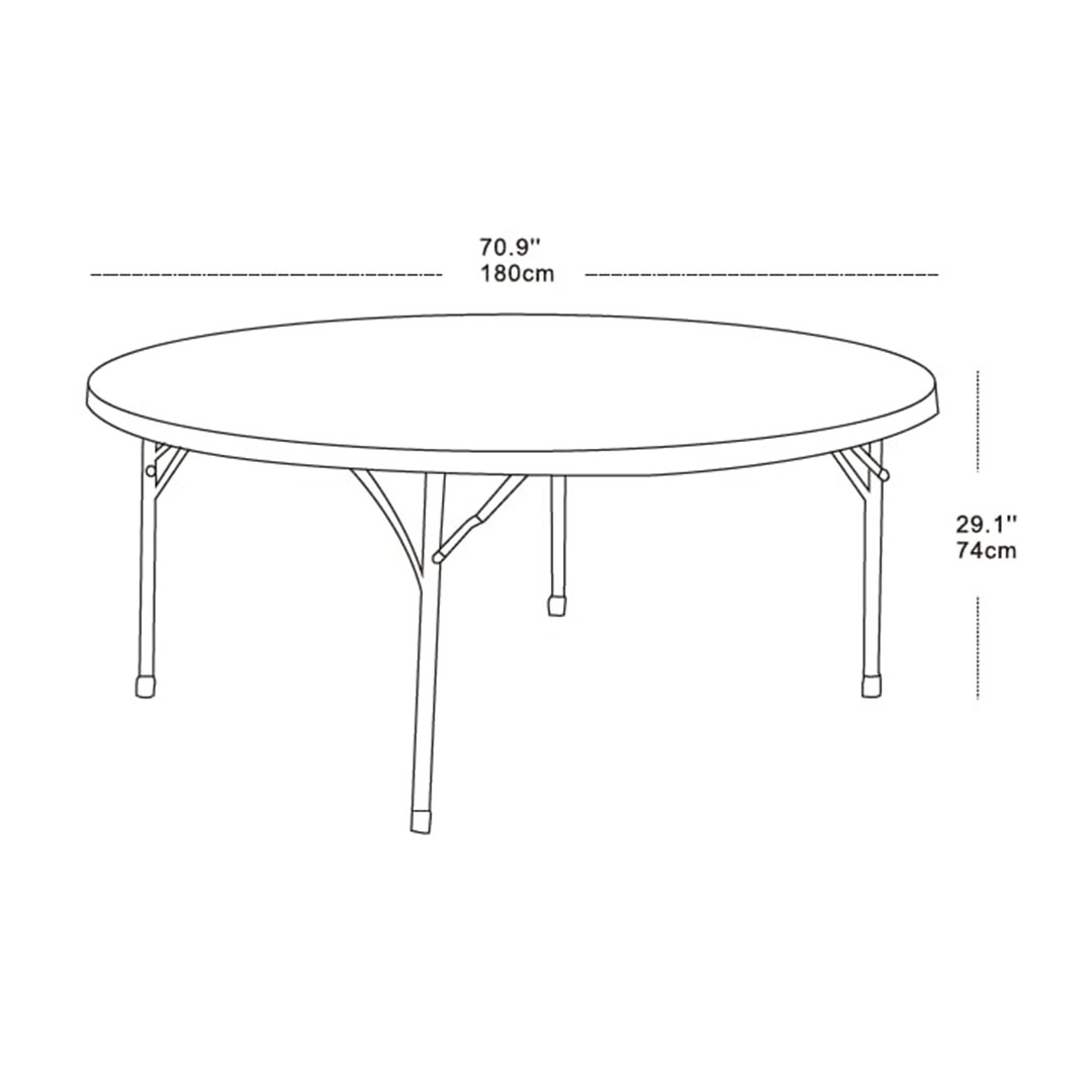 طاولة مستديرة - 180 سم - أبيض