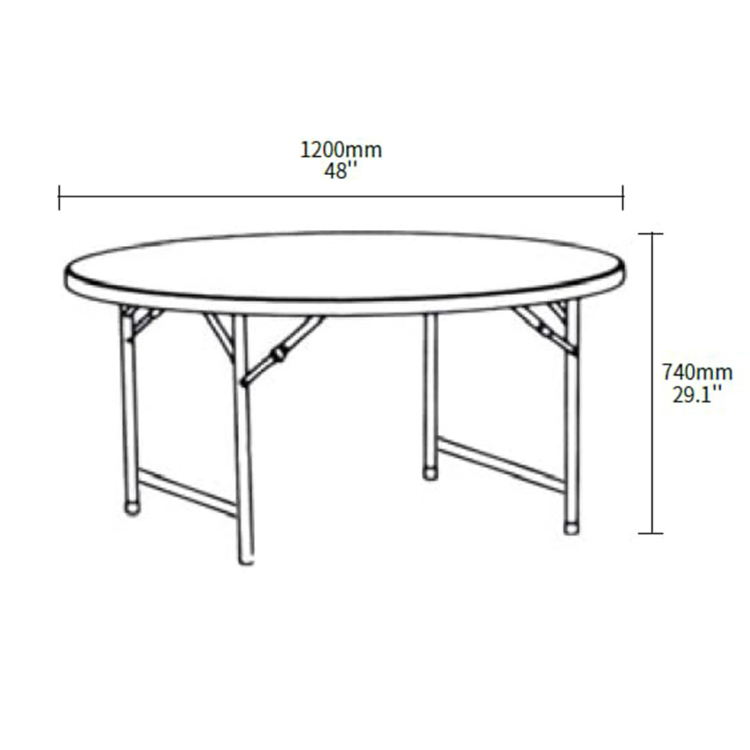 طاولة دائرية قابلة للطي - 120 سم - رمادي