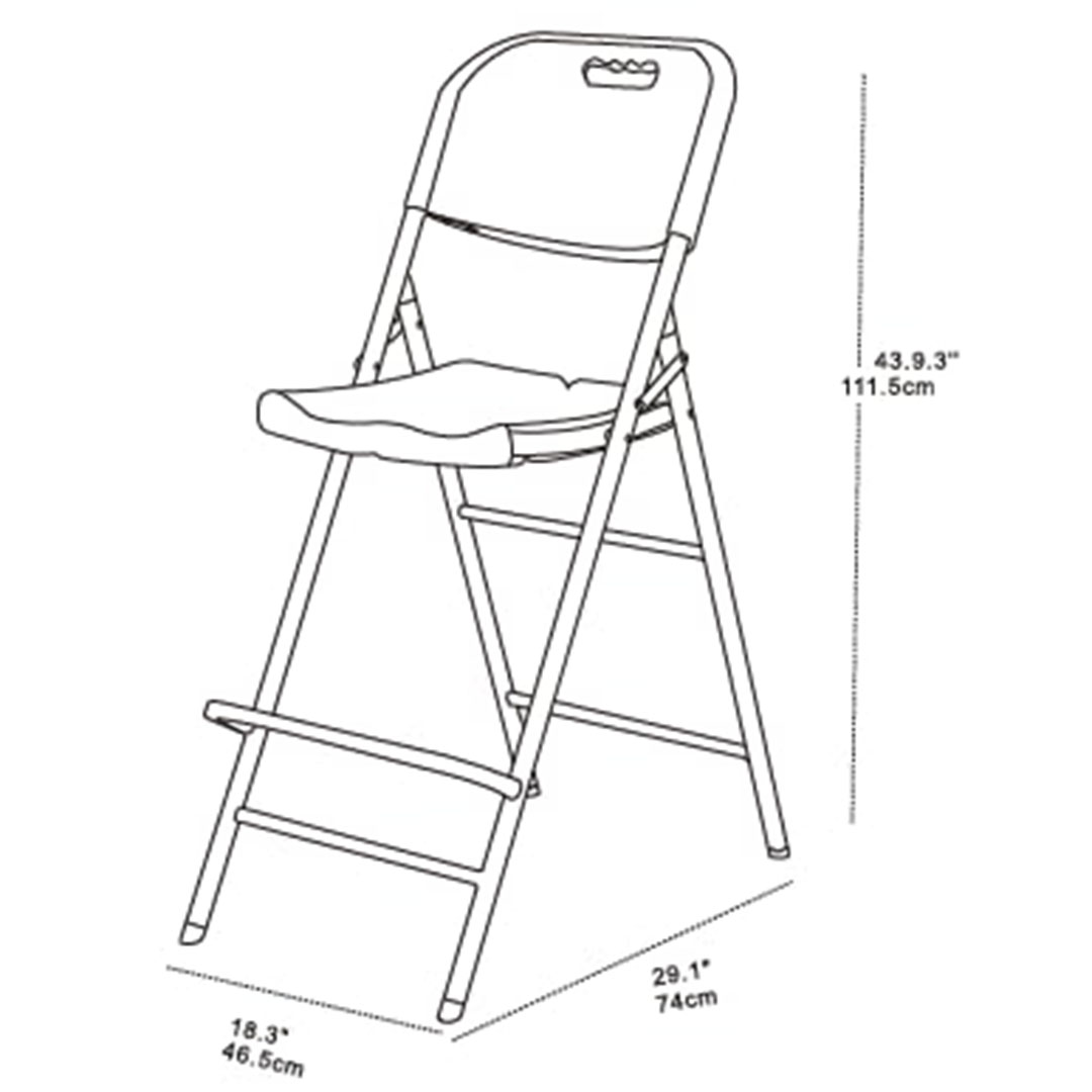 كرسي بار قابل للطي - أبيض