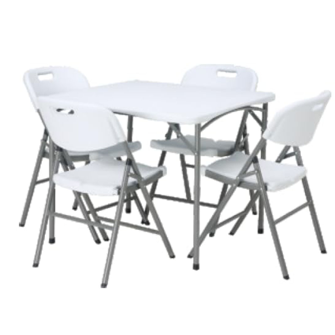 طاولة مربعة قابلة للطي- 87 × 87 سم - أبيض