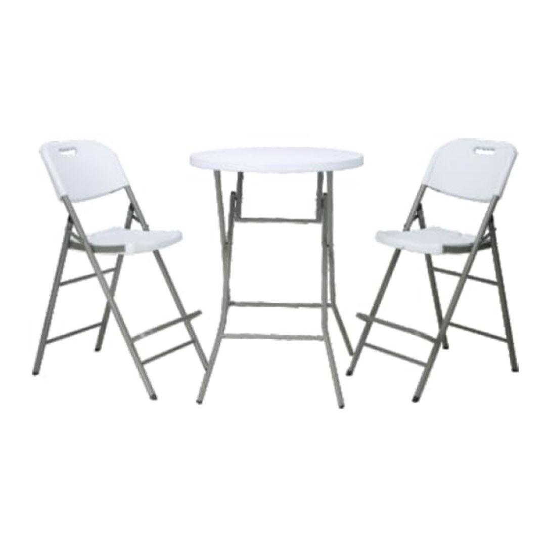 كرسي بار قابل للطي - أبيض
