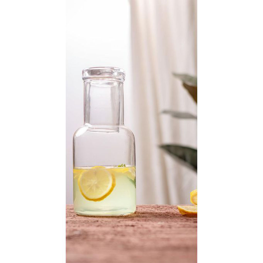 زجاجة شفافة أوبرا + كوب زجاج - 1.35 لتر