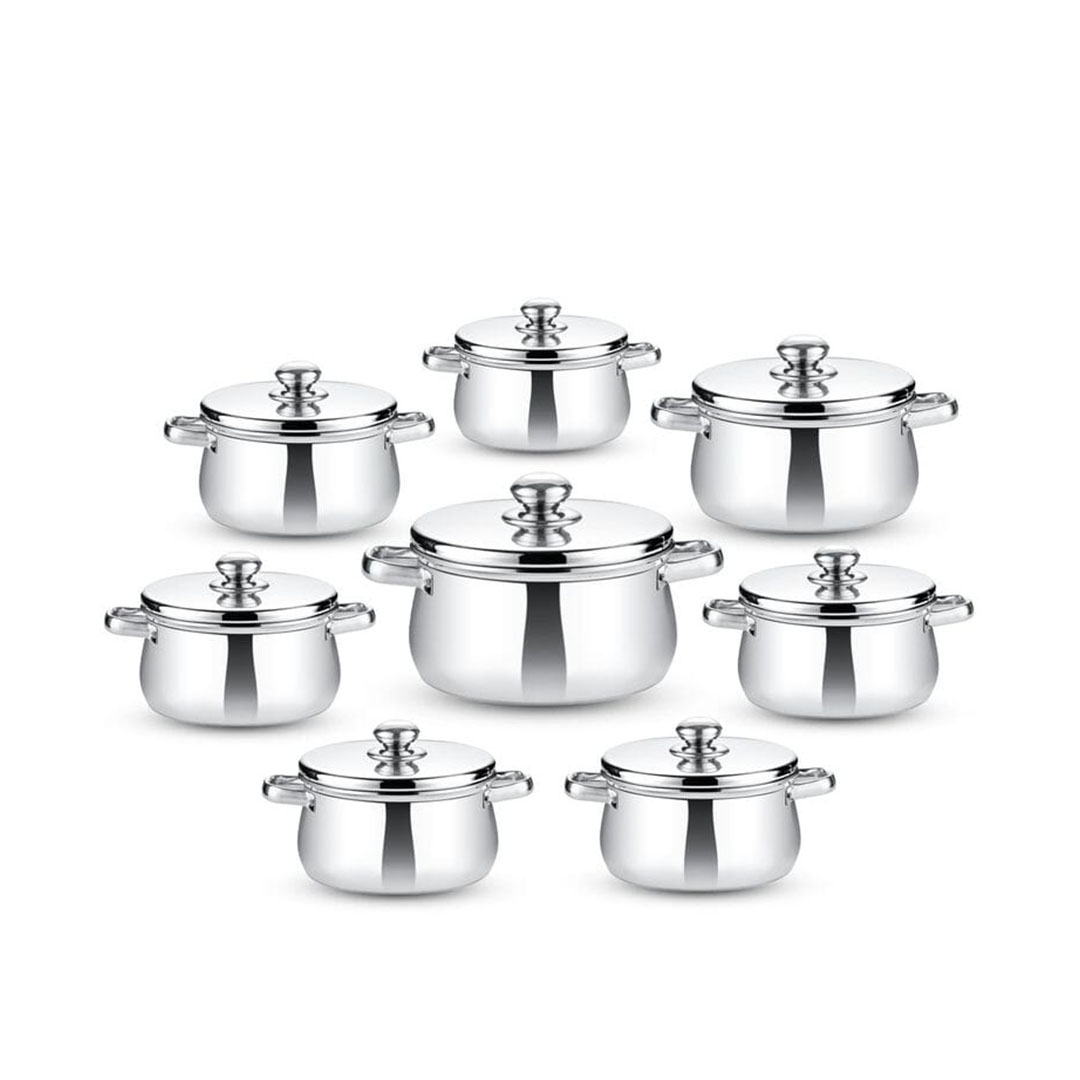 الزنوكى طقم حلة باور بلاس - 8 قطع - فضي