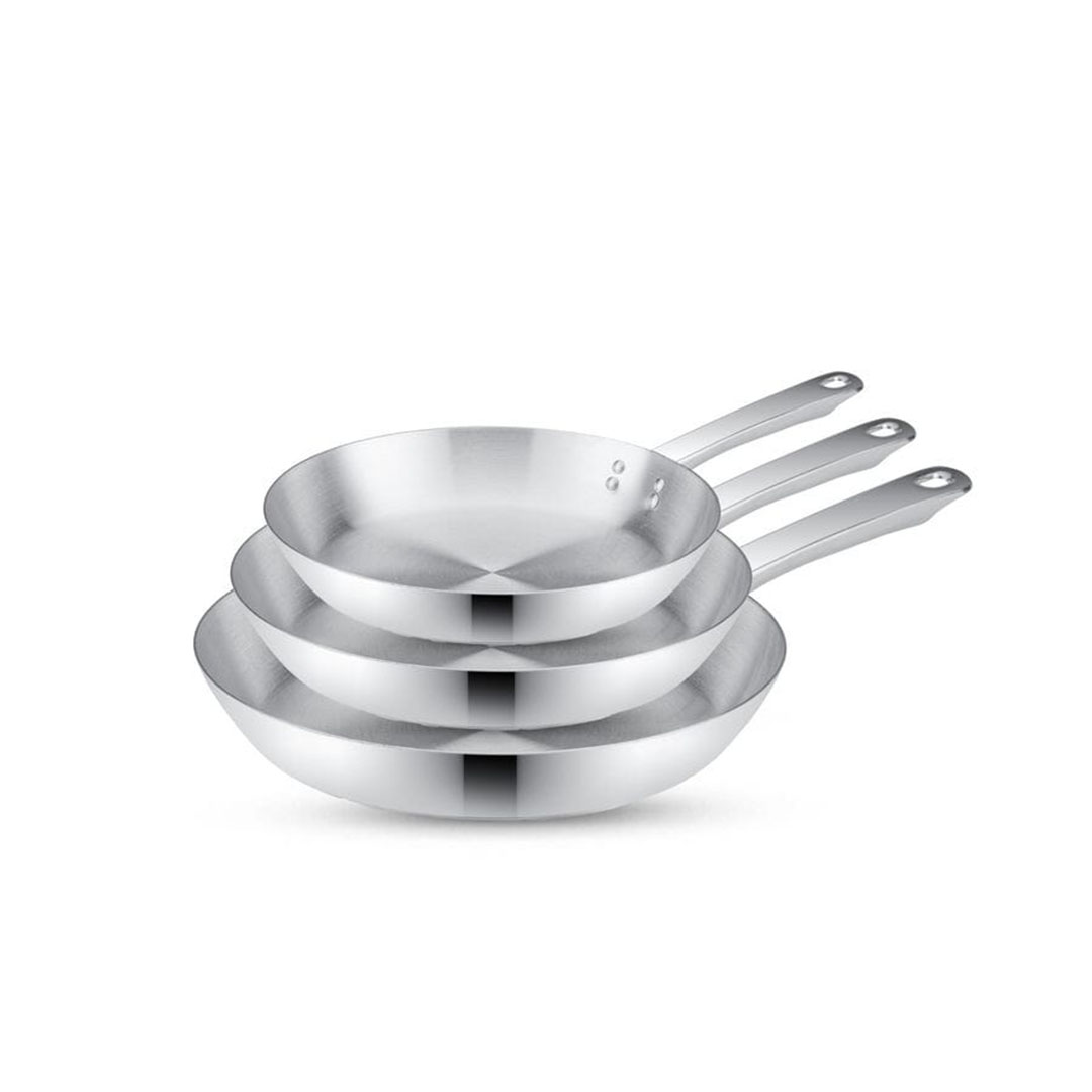 الزنوكي طقم مقلايه سوبر باور - 3 قطع - فضي