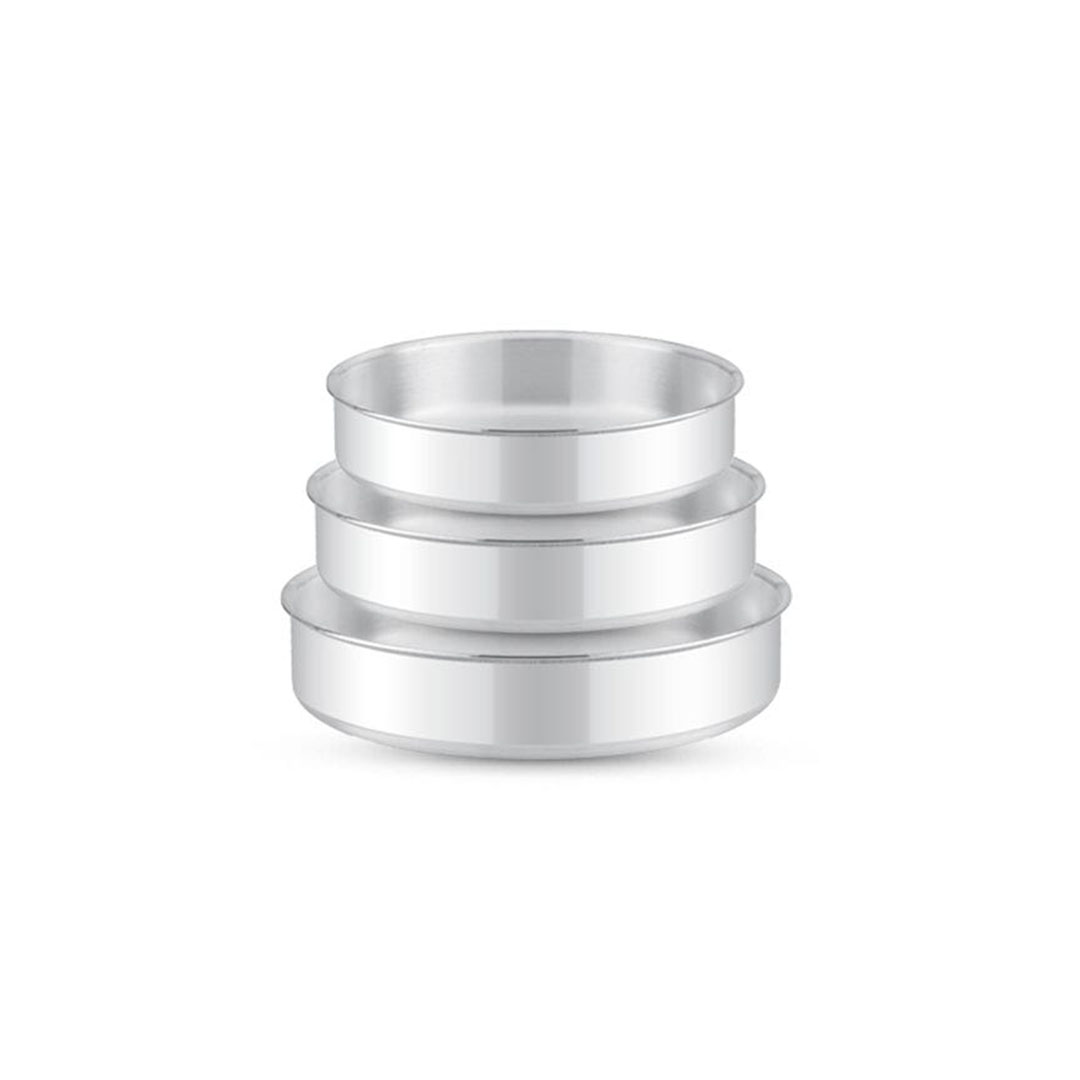 الزنوكى طقم صينية فرن فاخر - 3 قطع - فضي