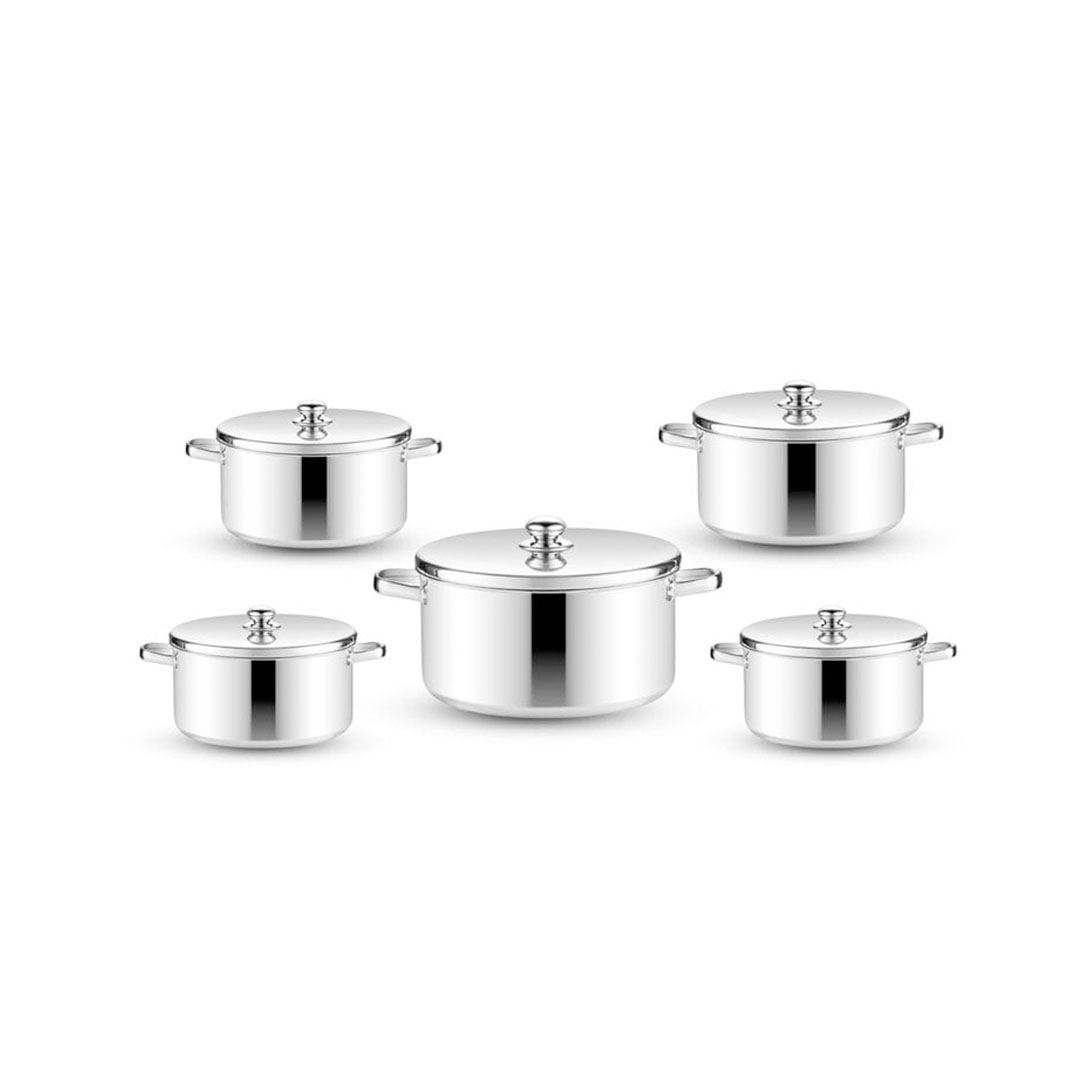 الزنوكي طقم حلة باور - 5 قطع - فضي