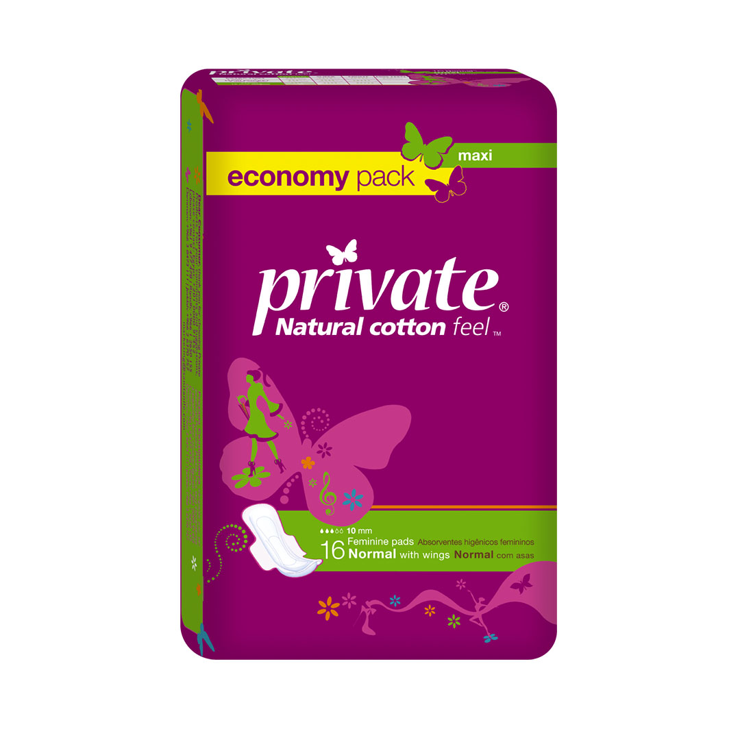 برايفت ماكسي فوط نسائية عادي عبوة اقتصادية - 16 فوطه