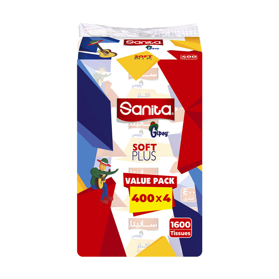 سانيتا جيبسي مناديل وجه - 400 منديل - 4 قطع
