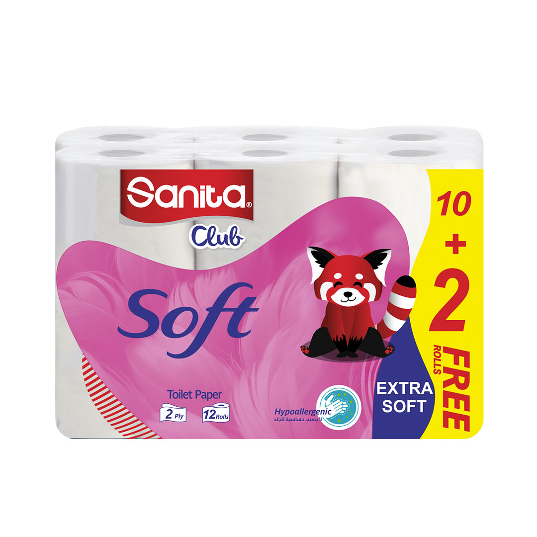 سانيتا كلوب ورق تواليت - 200 منديل - 10+2 سوفت رول