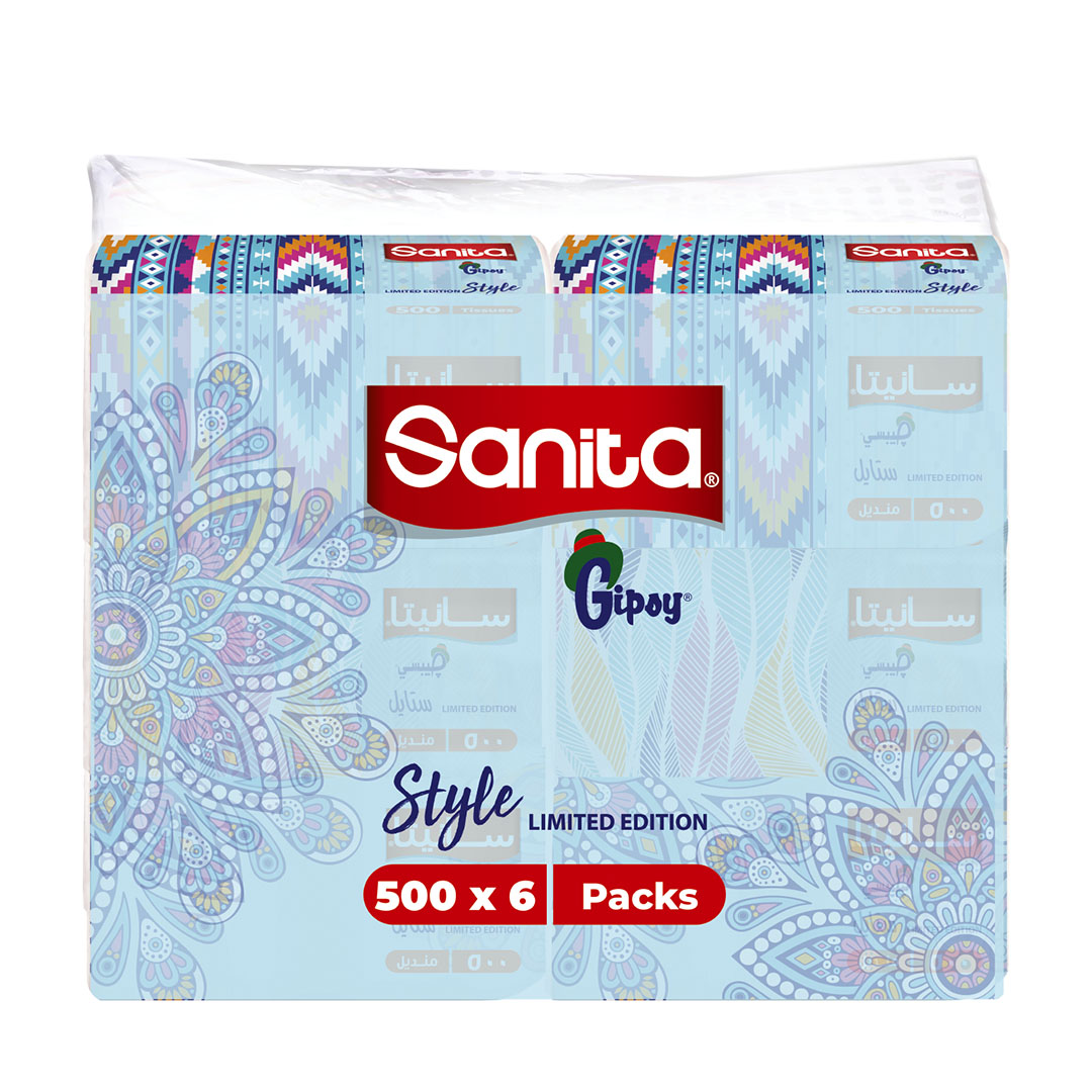 سانيتا جيبسي مناديل وجه - 500 منديل - 6 قطع