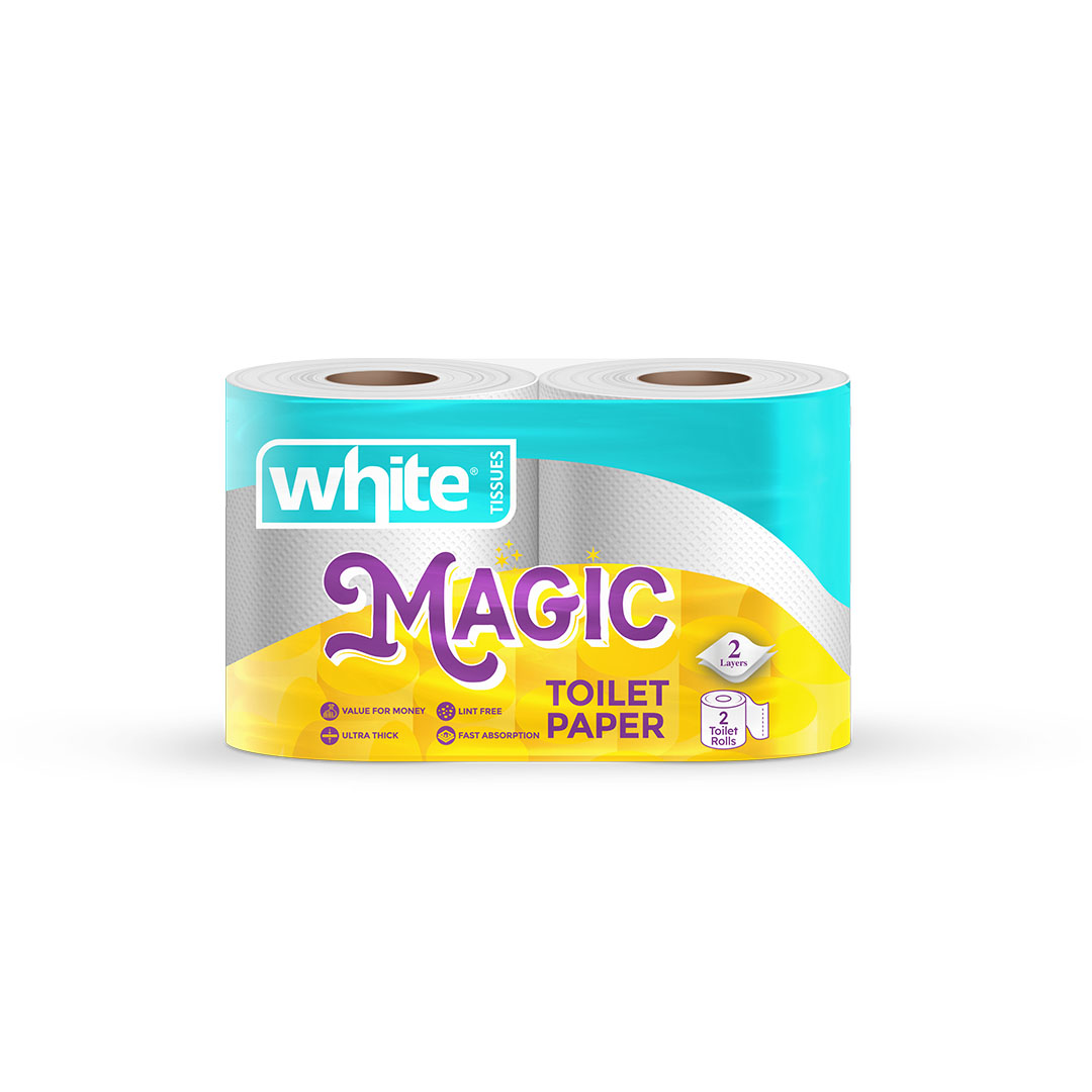 وايت ماجيك مناديل تواليت - 2 بكرة