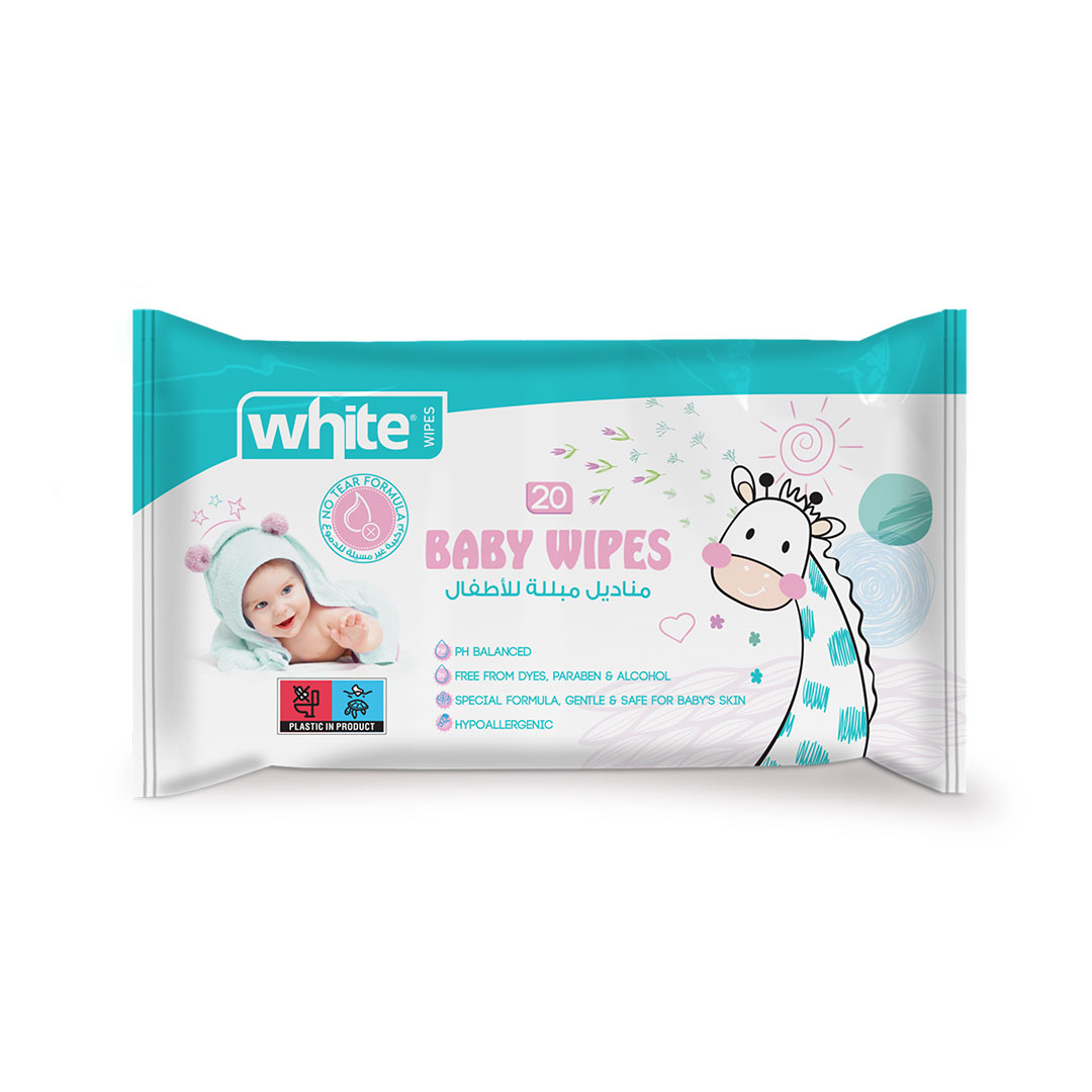 وايت بيبي مناديل مبللة للأطفال - 20 منديل