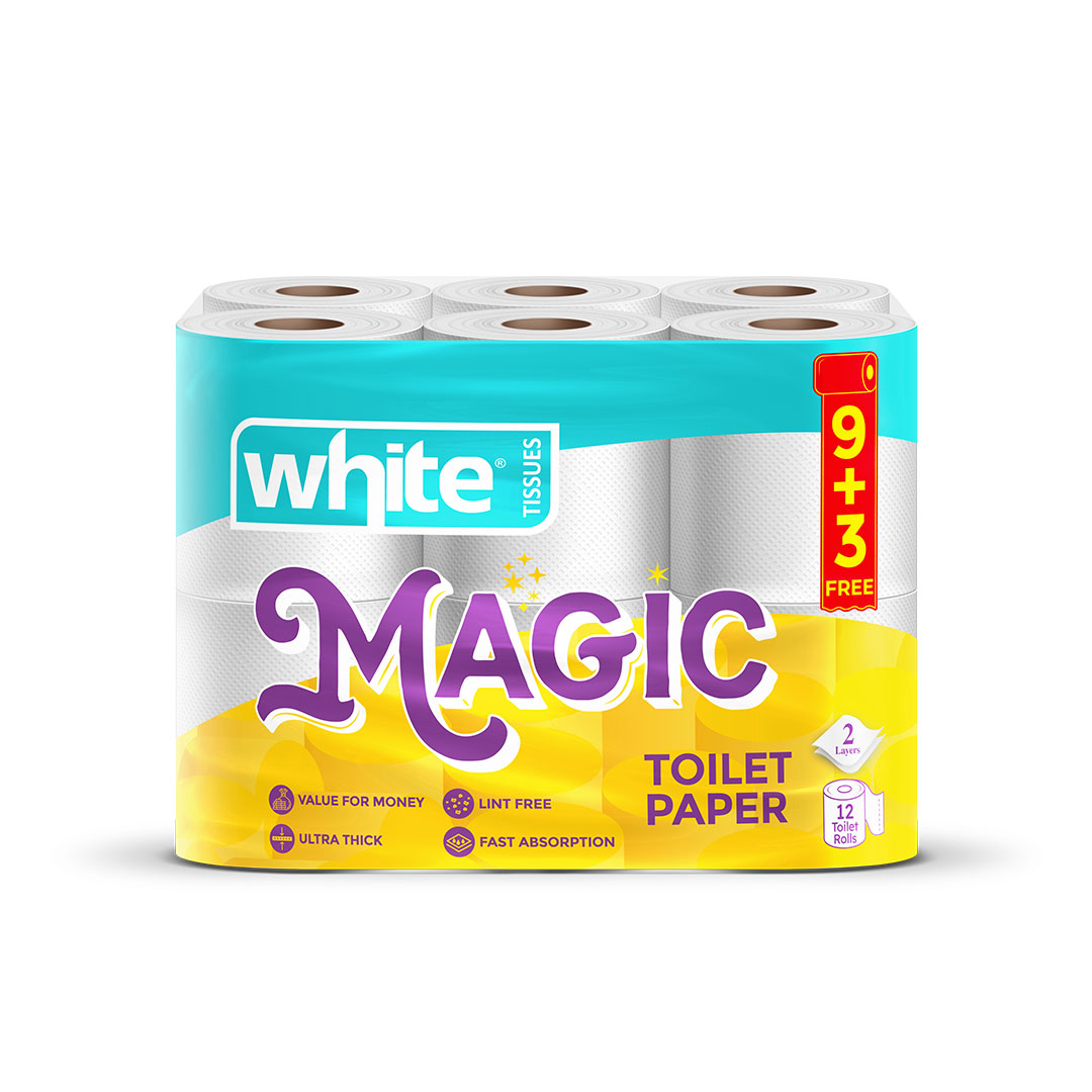 وايت ماجيك مناديل تواليت - 10+2 بكرة