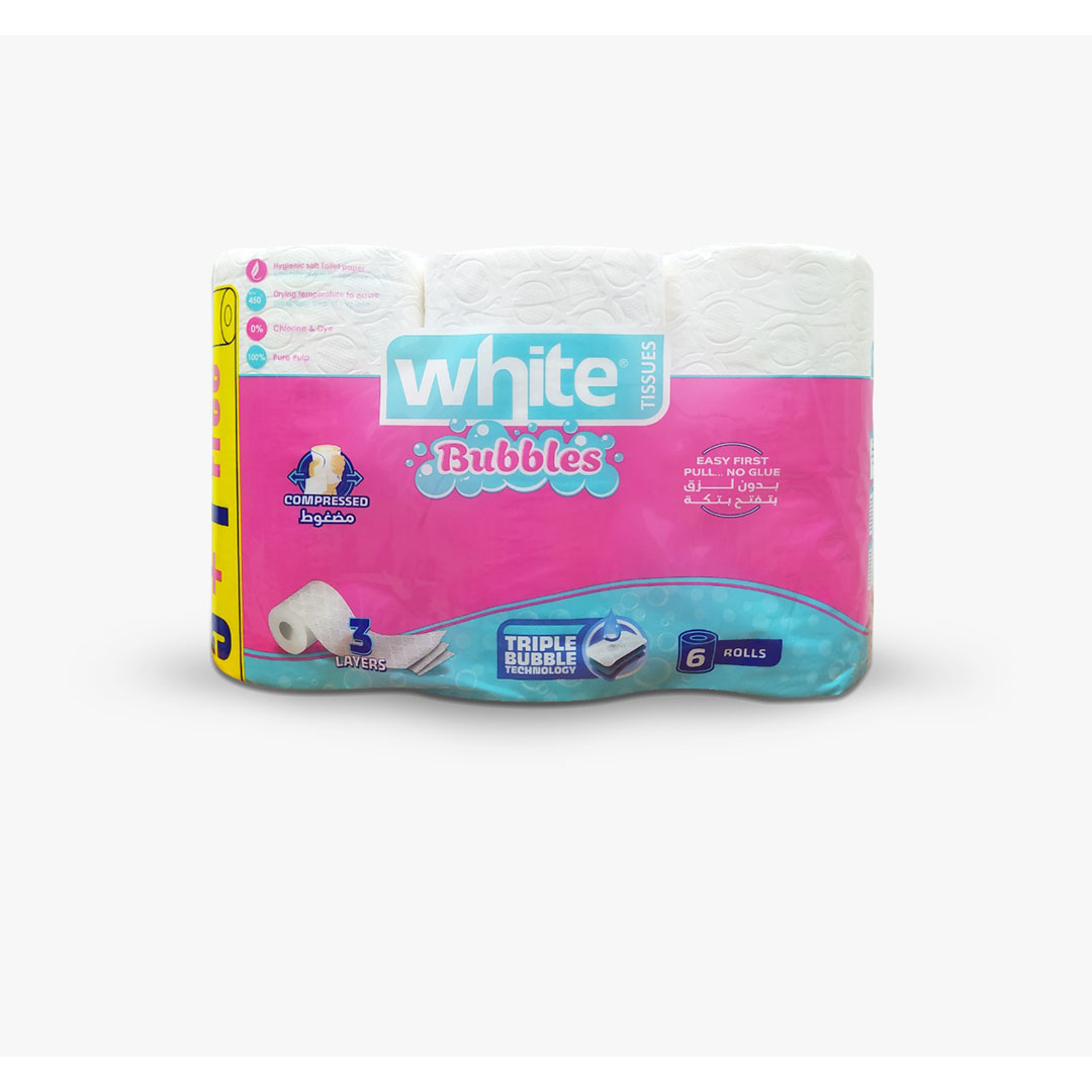 ورق تواليت وايت بابلز - 5+1 بكرة