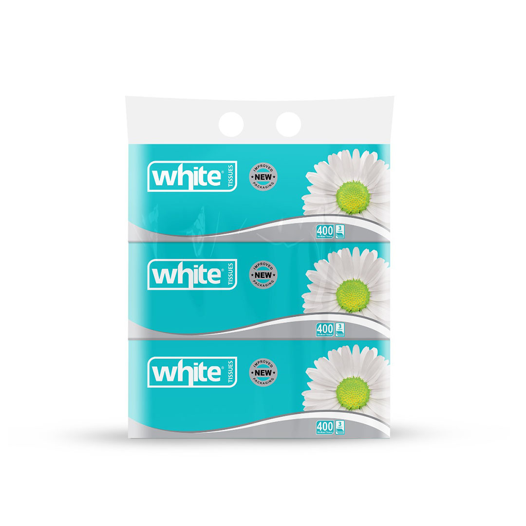 وايت مناديل مرن - 400 منديل - 3 قطع