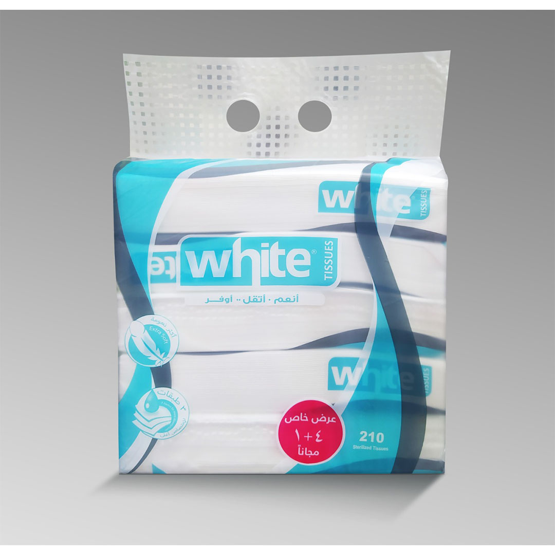 وايت مناديل خيوط فليكسى - 210 منديل - 5 قطع