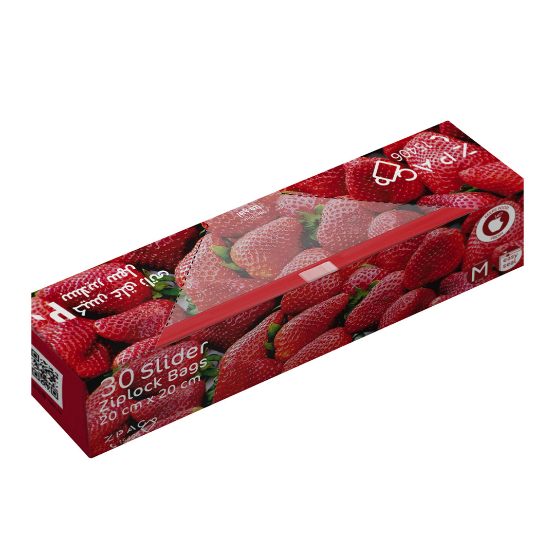 أكياس سوستة بسحاب منزلق من زي باك - 20 × 20 سم - 30 كيس