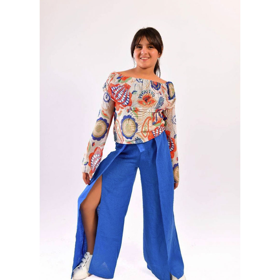 طقم بناتي بلوزة وبنطلون - 42755