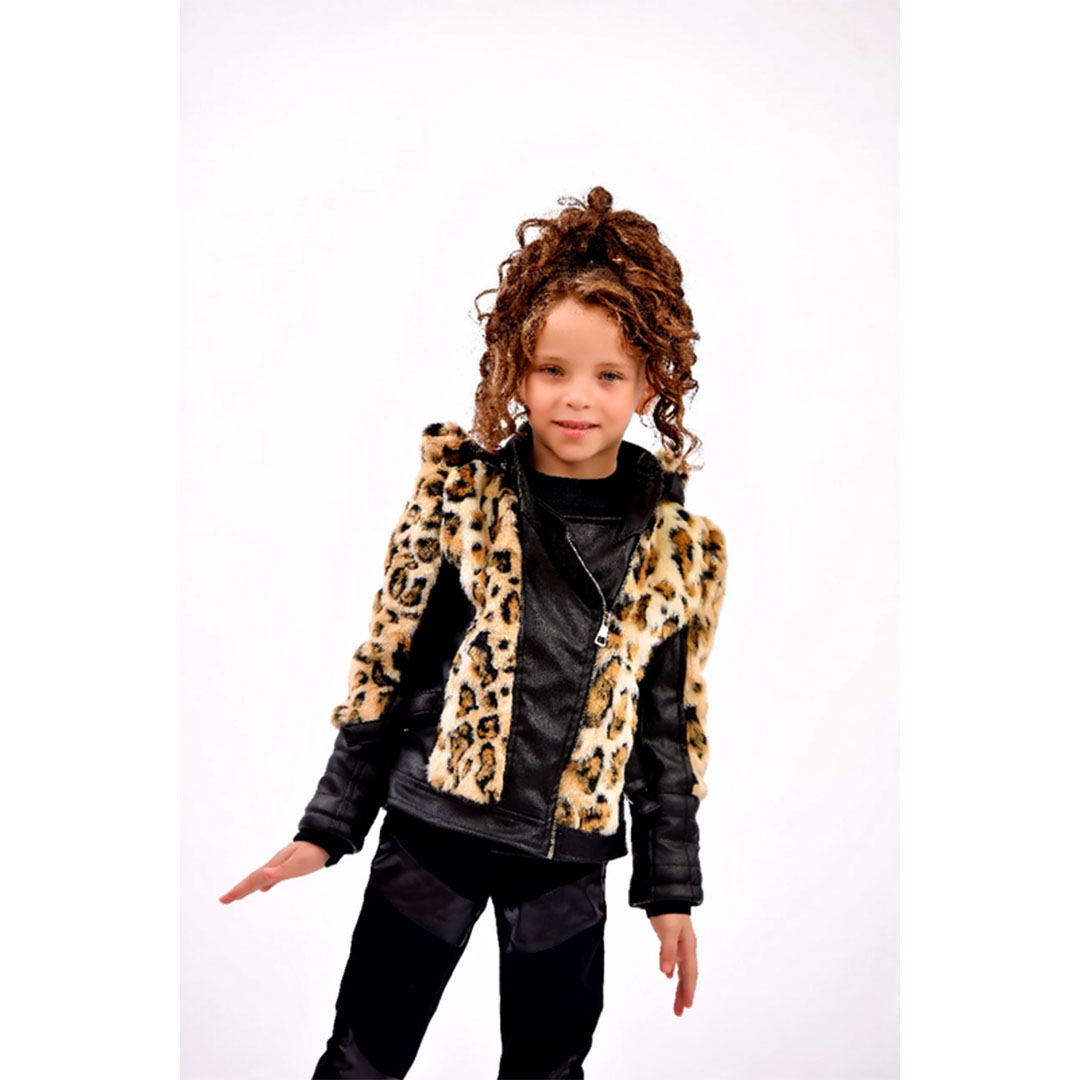 جاكيت بيبي فرو تايجر بناتي - أسود - 53407