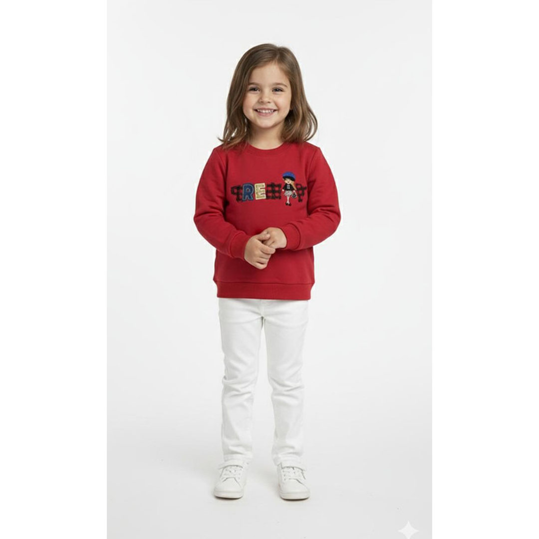 سويت شيرت كاروه بناتي - أحمر - 53715