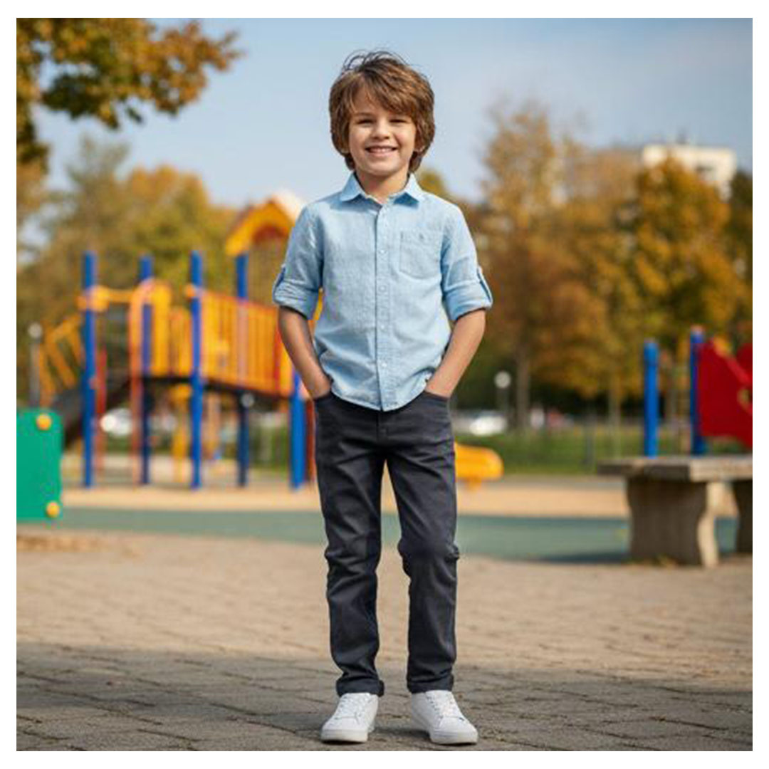 بنطلون جبردين أولادي - رمادي - 54909