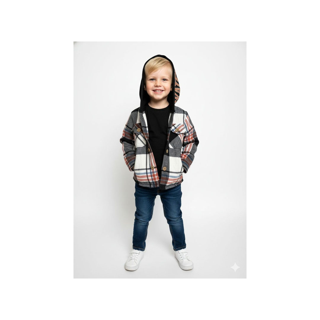 قميص كاروه طباعه 97 بيبى - برتقالي - 55802