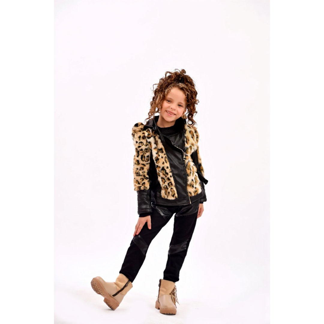 جاكيت بيبي فرو تايجر بناتي - أسود - 53407