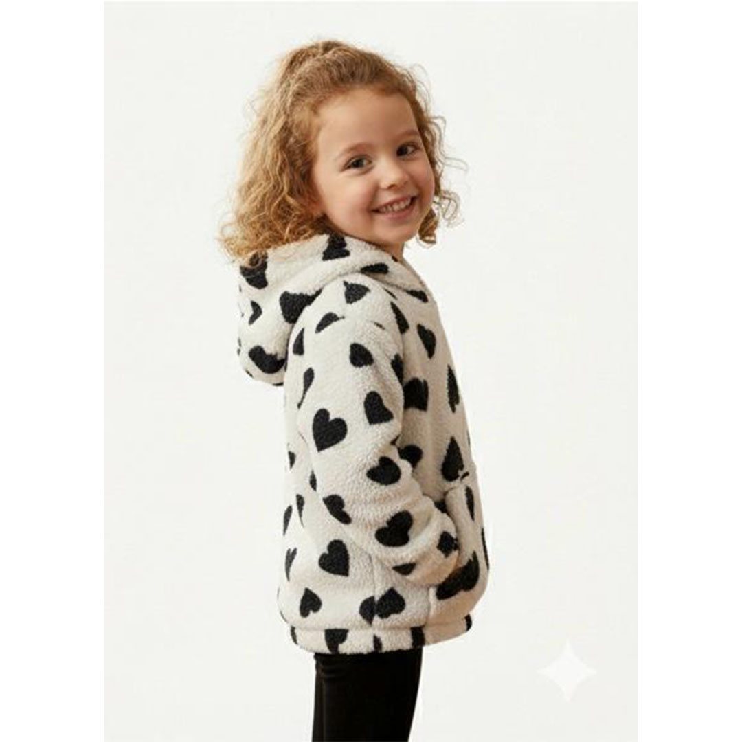 سويت شيرت فرو مكتكت قلوب - أوف وايت - 53710