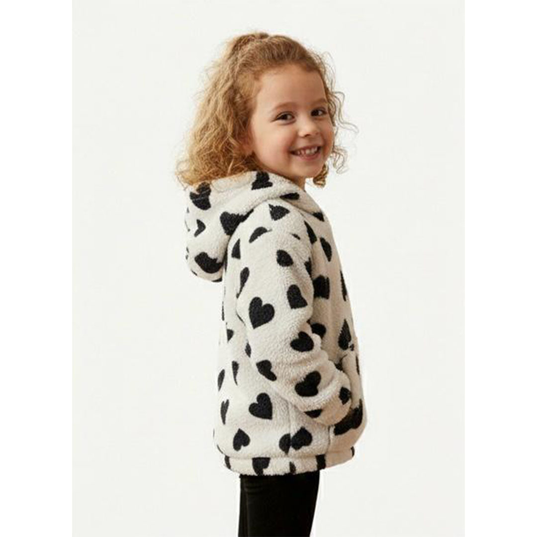 سويت شيرت فرو مكتكت قلوب - أوف وايت - 53710