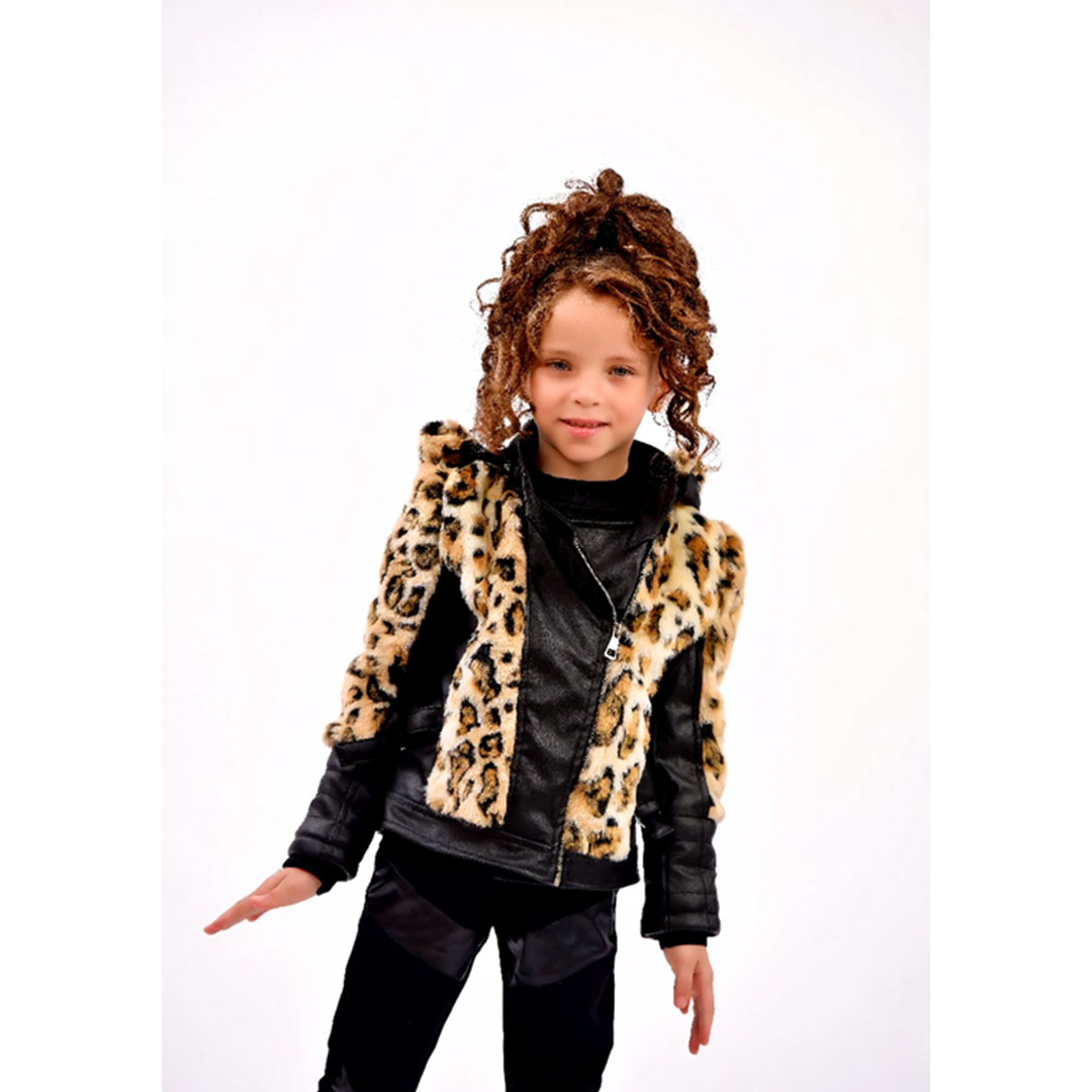 جاكيت بيبي فرو تايجر بناتي - أسود - 53407