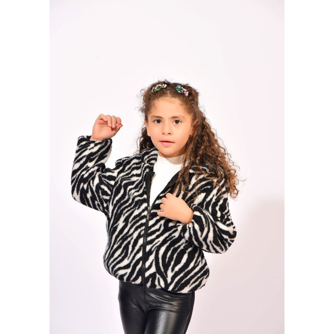 جاكت زيبرا بسوسته بناتي - أسود - 53416