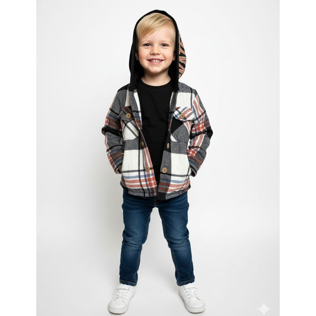 قميص كاروه طباعه 97 بيبى - برتقالي - 55802