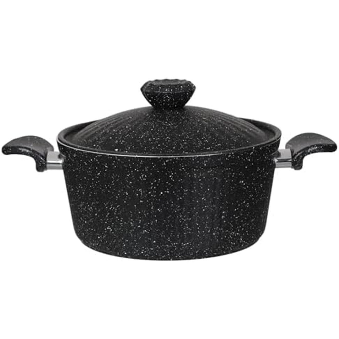 طقم حلل جرانيت بومبية من ايديال هوم بيد مدهب - 11 قطعة - اسود